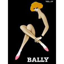 Vintage Bally Bernard Villemot 1982 Canvas Wall Art