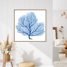 Hamptons Blue Coral Canvas Art