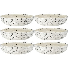 Polka Speckle 22cm Stoneware Dinner Bowls (Set of 12)