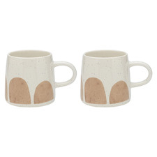 White & Pink Nomad 340ml Stoneware Mugs (Set of 2)