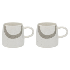 White & Charcoal Nomad 340ml Stoneware Mugs (Set of 2)