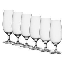 Clear 460ml Stem Beer Glasses (Set of 6)
