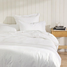 White Dream Linen-Blend Quilt Cover