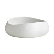 White Bisque Round Stoneware Serving Bowl