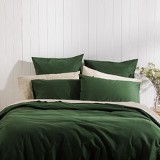 Moss Dream Linen-Blend Quilt Cover