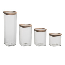 4 Piece Store Glass Canister Set (Set of 3)