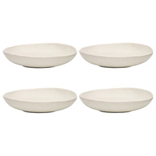Cream Ottawa Calico 28cm Stoneware Shallow Pasta Bowls (Set of 4)