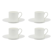 Canvas 90ml Fine Bone China Espresso Cups & Saucers (Set of 4)