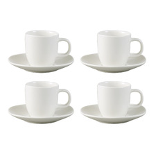 Haven 80ml Porcelain Espresso Cups & Saucers (Set of 4)
