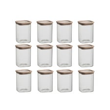 Store Square Glass Canisters (Set of 12)
