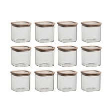 Store Square Glass Canisters (Set of 12)