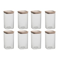 Store Square Glass Canisters (Set of 8)