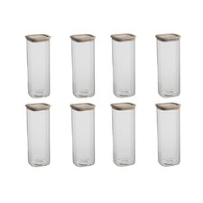 Store Square Glass Canisters (Set of 8)