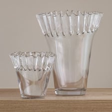 2 Piece Tousle Soda Lime Glass Vase Set