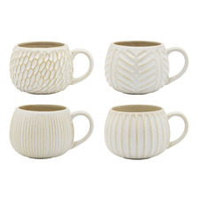 8 Piece Fossil 330ml Stoneware Mug Set