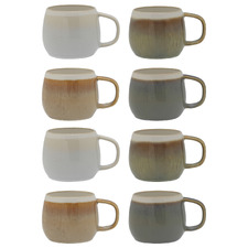 8 Piece Bulb Stripe 360ml Stoneware Mug Set