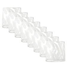 White Camille 260ml Glass Tumblers (Set of 8)
