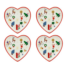 Night Before Festive Porcelain Heart Plates (Set of 4)