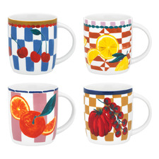 4 Piece Valentina 300ml Porcelain Mug Set
