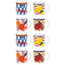 8 Piece Valentina 300ml Porcelain Mug Set