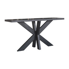 Black Paris Oak Wood Console Table
