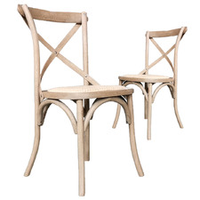 Kasan Oak Wood Dining Chairs (Set of 2)