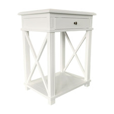 White Shelly Bedside Table