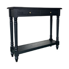Black Sampson Oak Wood Console Table