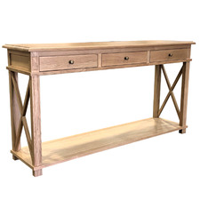 Natural Wendell Oak Wood Console Table