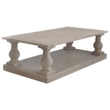 Rectangular Weathered Oak Wood Coffee Table
