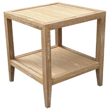 French Oak Wood Side Table
