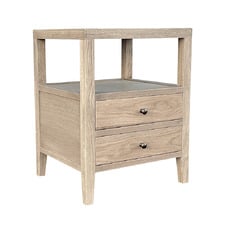 Hiraya Oak Wood 2 Drawer Bedside Table