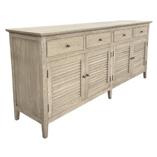 Natural Adrienne 4 Door Oak Wood Sideboard