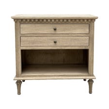 Louise Oak Wood Bedside Table