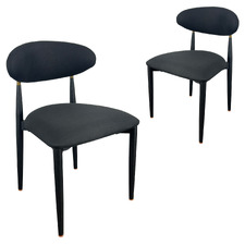 Jamie Oak Wood & Linen Dining Chairs (Set of 2)