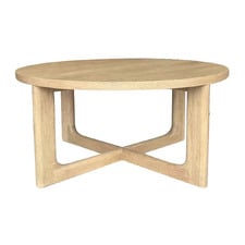 Emery Round Oak Wood Coffee Table
