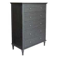 Evelyn 5 Drawer Oak Wood Tallboy