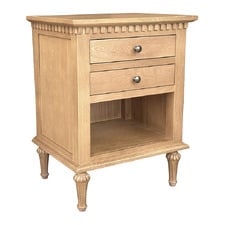Enid 2 Drawer Oak Wood Bedside Table
