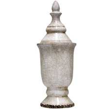 Distressed White Blanc Ceramic Jar