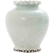 Ice Aqua Round Ceramic Vase