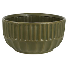 Olive Green Isola 25.5cm Ceramic Fruit Bowl