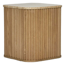 Paulette Travertine Side Table