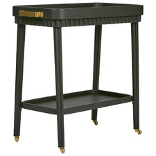 Malone Oak Wood Fluted Bar Cart