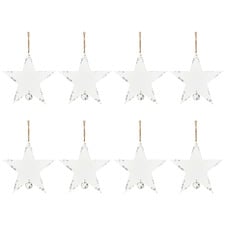 White Star Hanging Christmas Tree Ornaments (Set of 8)