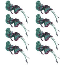 Glittered Bird Christmas Tree Clips (Set of 8)