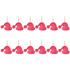 Santa Hat Christmas Tree Ornaments (Set of 12)