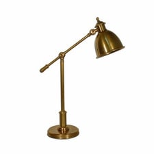 Vermont Steel Adjustable Desk Lamp in Antique Brass