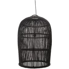 Black Mauritius Rattan Pendant Light