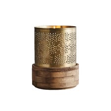 Siena Iron & Wood Hurricane Lamp