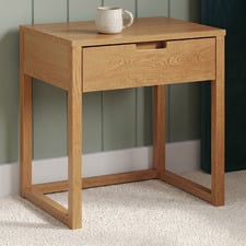 Rustic Olwen Oak Wood Bedside Table